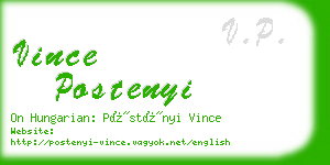 vince postenyi business card